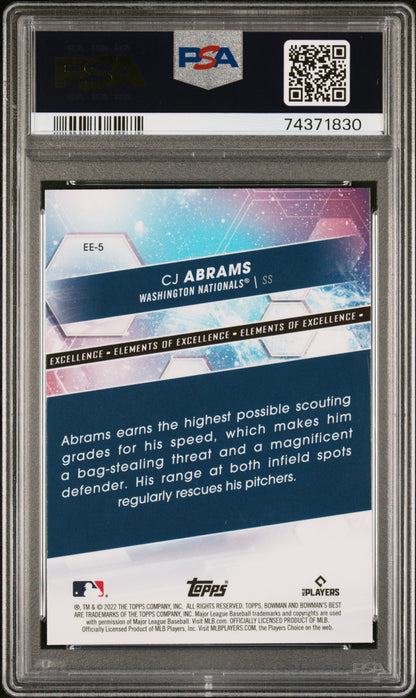 2022 Bowman's Best Elements Of Excellence CJ Abrams #EE5 PSA 10