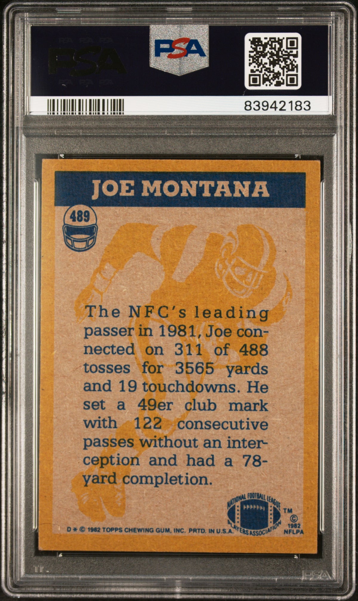 1982 Topps Joe Montana #489 PSA 4