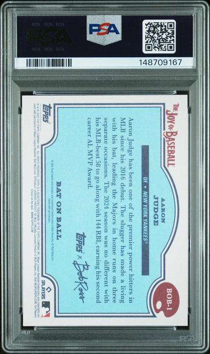 2025 Topps X Bob Ross The Joy Of Baseball Bat On Ball Aaron Judge Prussian /50