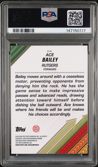 2024 Bowman Chrome University Facilitators Ace Bailey #F11 Blue Refractor /150