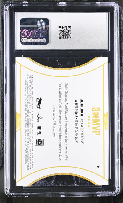 2025 Topps Welcome To The Club Shohei Ohtani Albert Pujols D4 3X MVP Dual CGC 10
