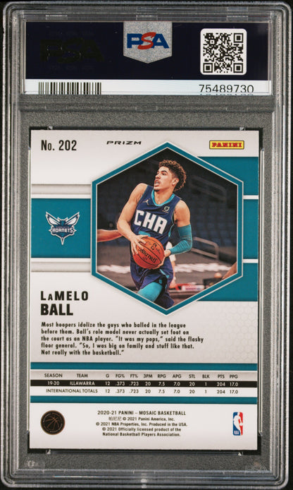 2020 Panini Mosaic Lamelo Ball #202 Red Green Choice PSA 10