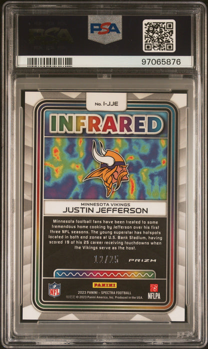 2023 Panini Spectra Infrared Justin Jefferson #IJJE Meta PSA 10