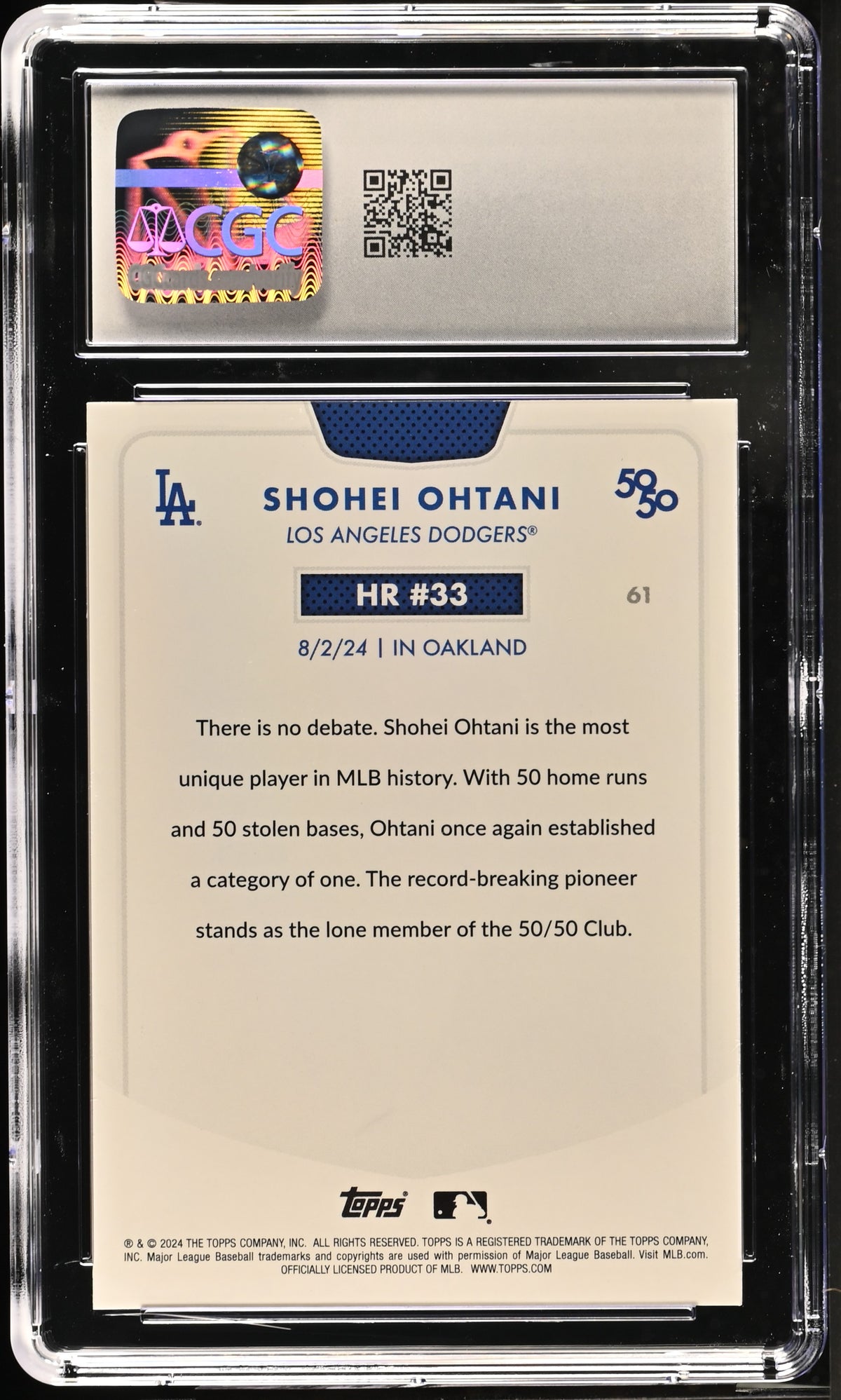 2024 Topps 50/50 Shohei Ohtani #61 CGC 9