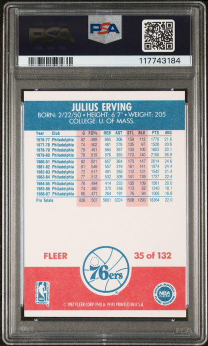1987 Fleer Julius Erving #35 PSA 10