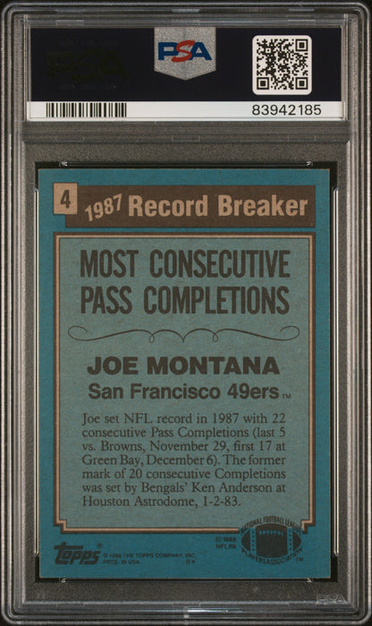 1988 Topps Joe Montana #4 PSA 6