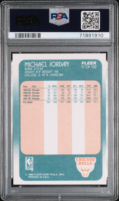 1988 Fleer Michael Jordan #17 PSA 9