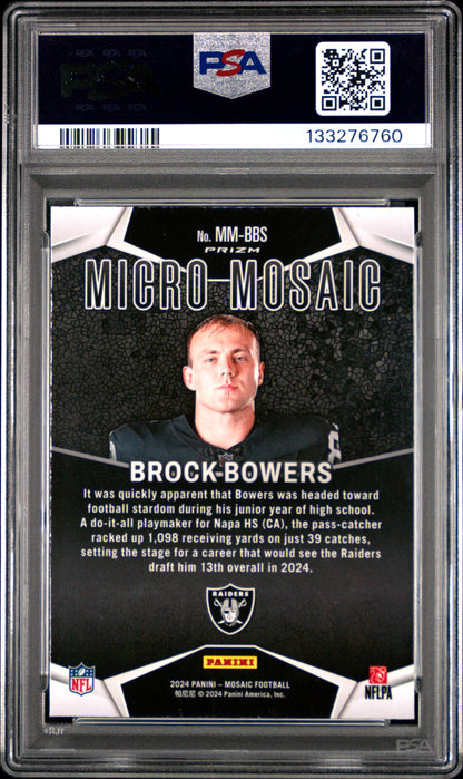 2024 Panini Mosaic Micro Mosaic Brock Bowers #MMBBS PSA 10