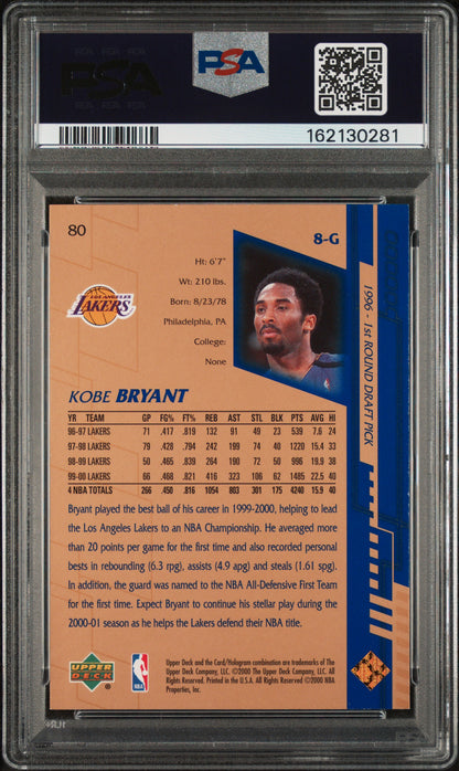2000 Upper Deck Kobe Bryant #80 PSA 8