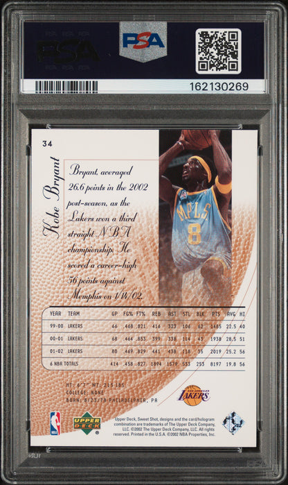 2002 Upper Deck Sweet Shot Kobe Bryant #34 PSA 9