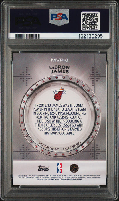 2025 Topps MVP Vault LeBron James #MVP-8 Purple Rainbow /250 PSA 9