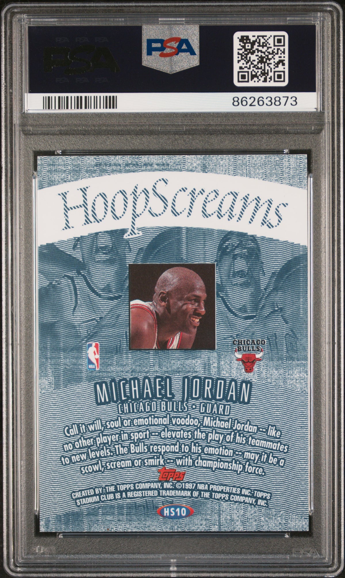 1997 Stadium Club Hoop Screams Michael Jordan #HS10 PSA 9