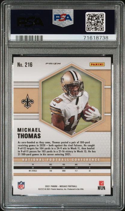 2021 Panini Mosaic Michael Thomas #216 Honeycomb PSA 10