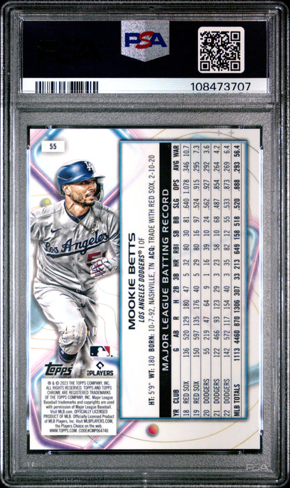 2023 Topps Cosmic Chrome Mookie Betts #55 Gold Interstellar Ref /50 PSA 10
