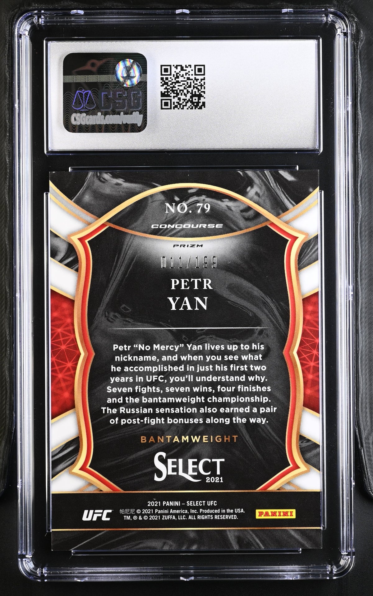 2021 Panini Select UFC Petr Yan #79 Red Disco CGC 9.5