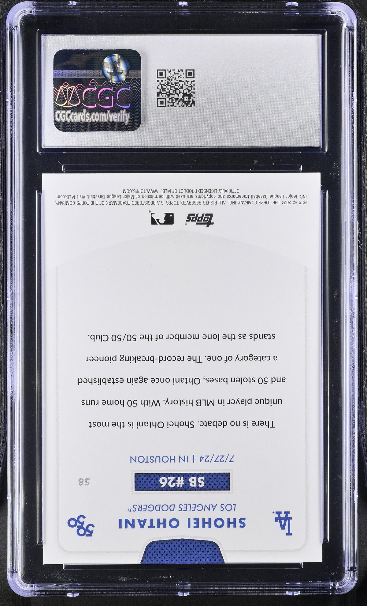 2024 Topps 50/50 Shohei Ohtani #58 CGC 9.5