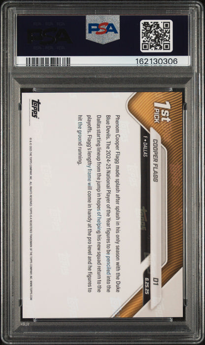 2025 Topps Now Draft Cooper Flagg #D1 PSA 10