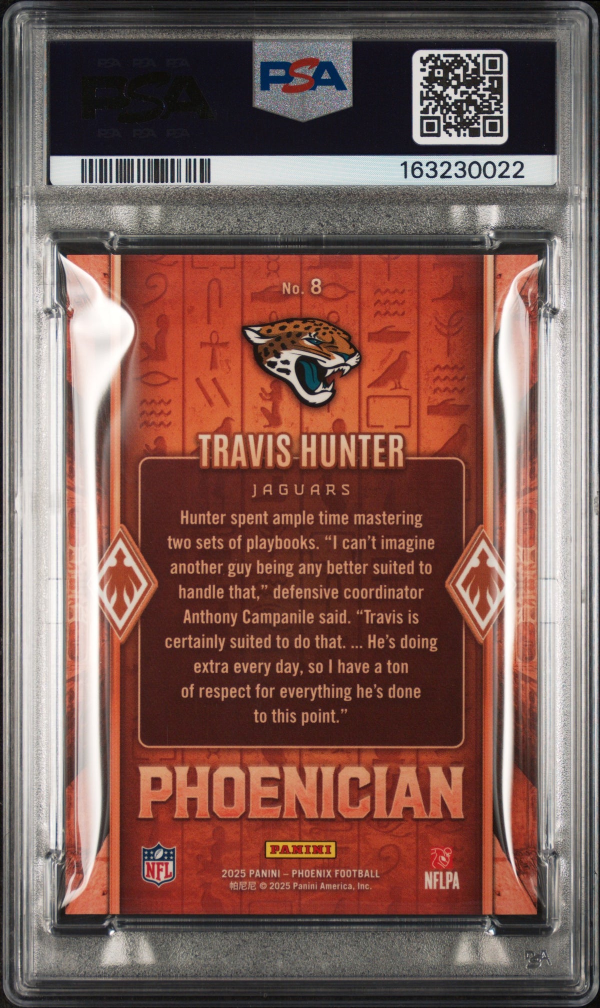2025 Panini Phoenix Phoenician Travis Hunter #8 PSA 10