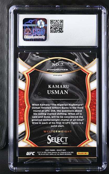 2021 Panini Select UFC Kamaru Usman #7 Disco / CGC 9.5