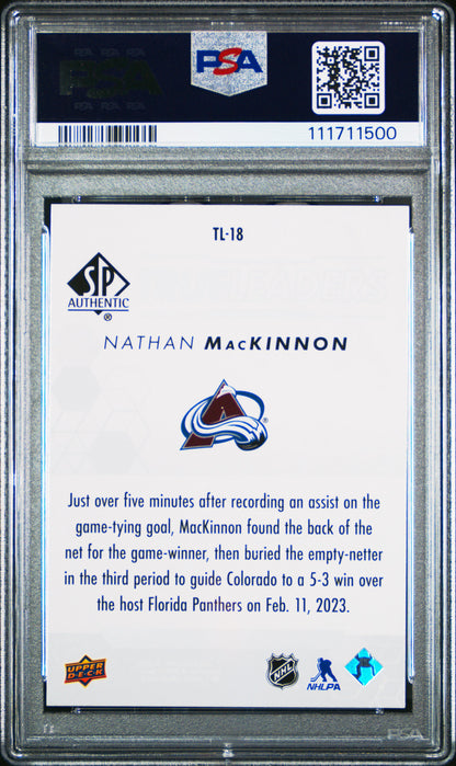 2022 SP Authentic True Leaders Nathan Mackinnon #TL18 PSA 10