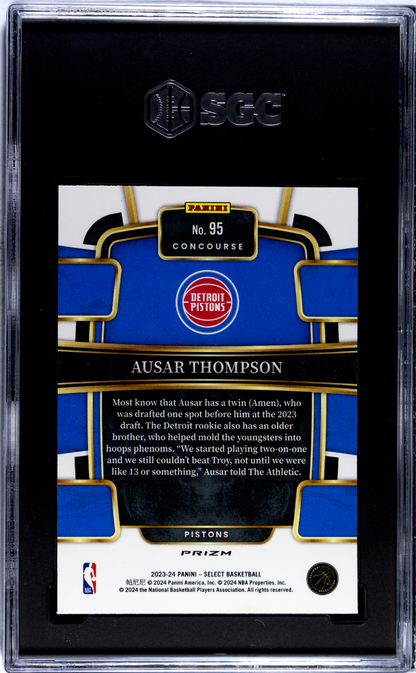 2023 Panini Select Ausar Thompson #95 Orange Tectonic Prizm SGC 9