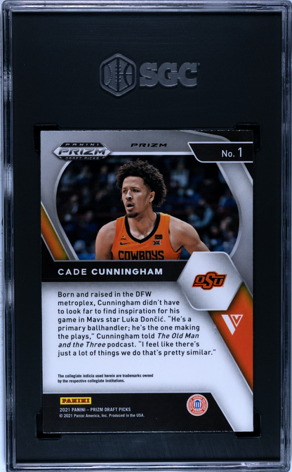 2021 Panini Prizm Draft Picks Cade Cunningham #1 Variation Red Ice SGC 9.5