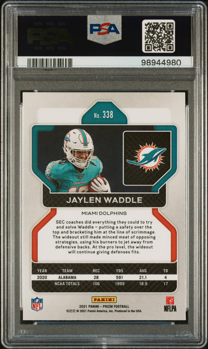 2021 Panini Prizm Jaylen Waddle #338 PSA 9
