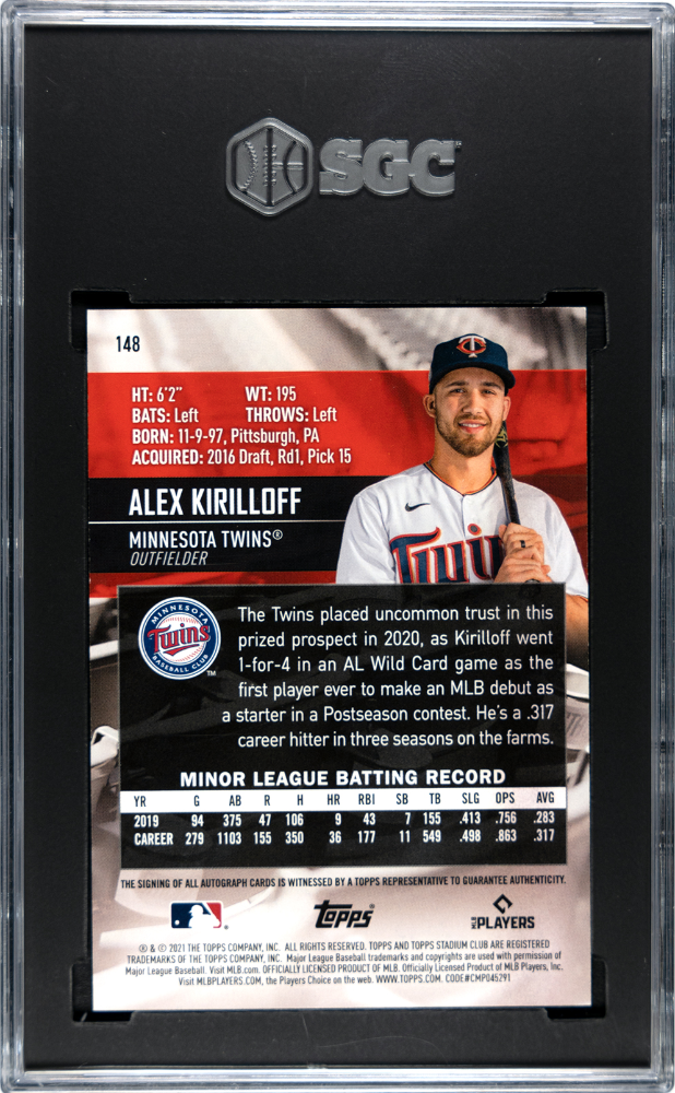 2021 Topps Stadium Club Alex Kirilloff #148 Design Var. Autograph