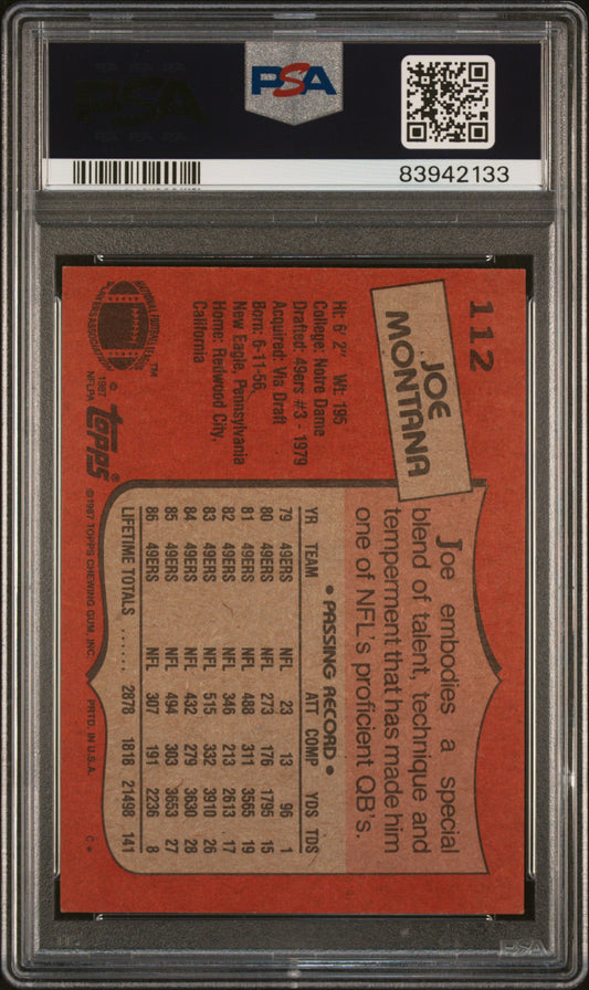 1987 Topps Joe Montana #112 PSA 7