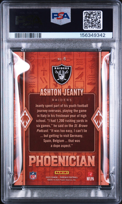 2025 Panini Phoenix Phoenician Ashton Jeanty #6 PSA 10