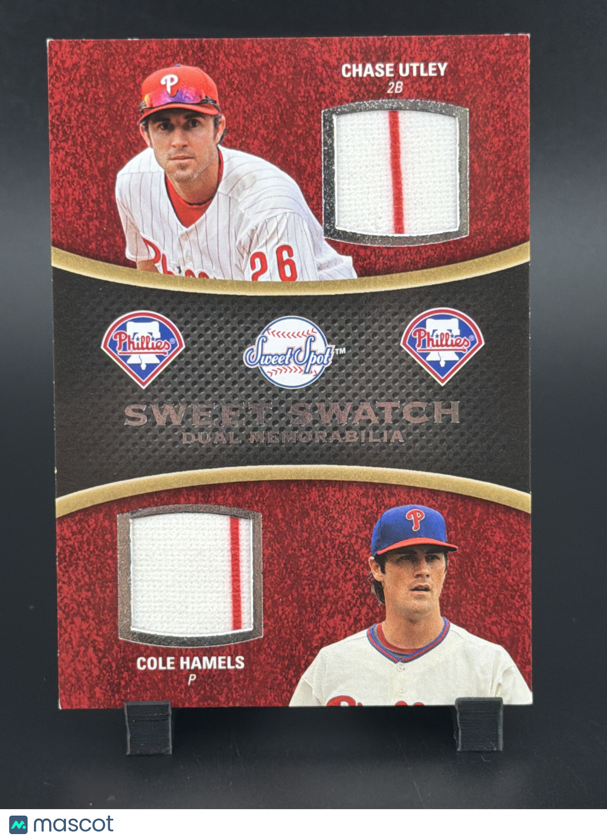 2008 Upper Deck Sweet Spot Cole Hamels Chase Utley #DS-UH Memorabilia