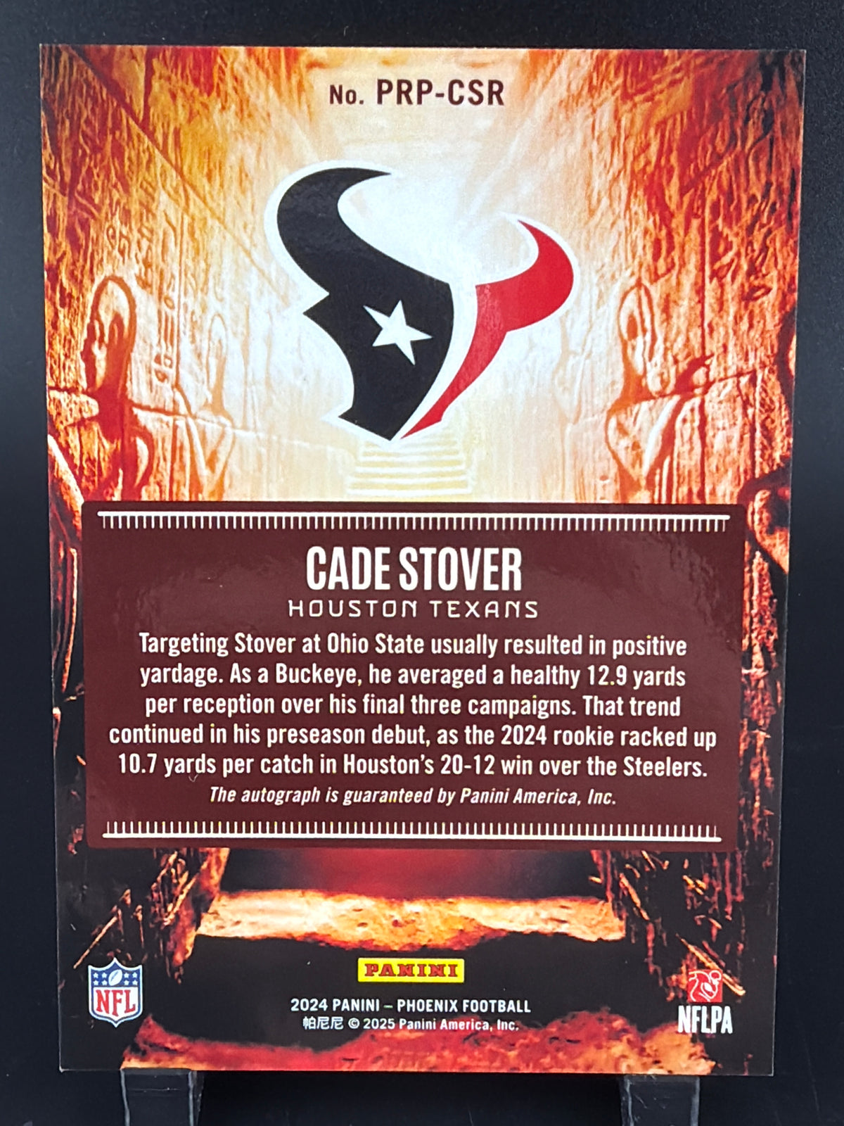 2025 Panini Phoenix Football Cade Stover #PRP-CSR RC