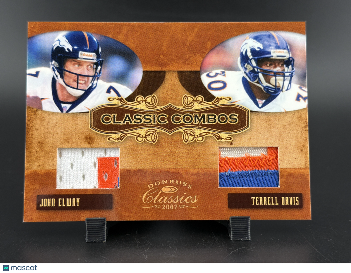 2017 Donruss Classics Combos John Elway Terrell Davis /25 Patch Game-Worn Jersey