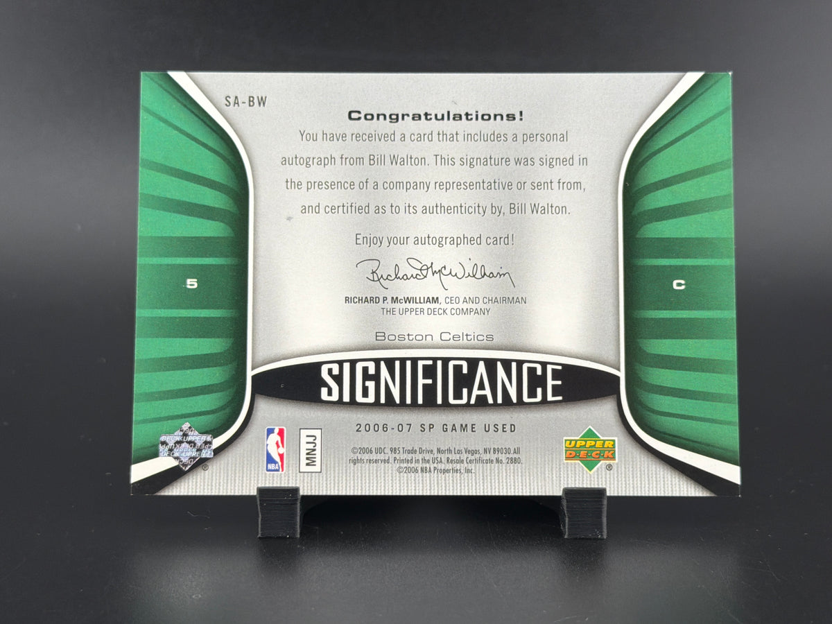 2008 Upper Deck SP Game Used Bill Walton #SA-BW /100