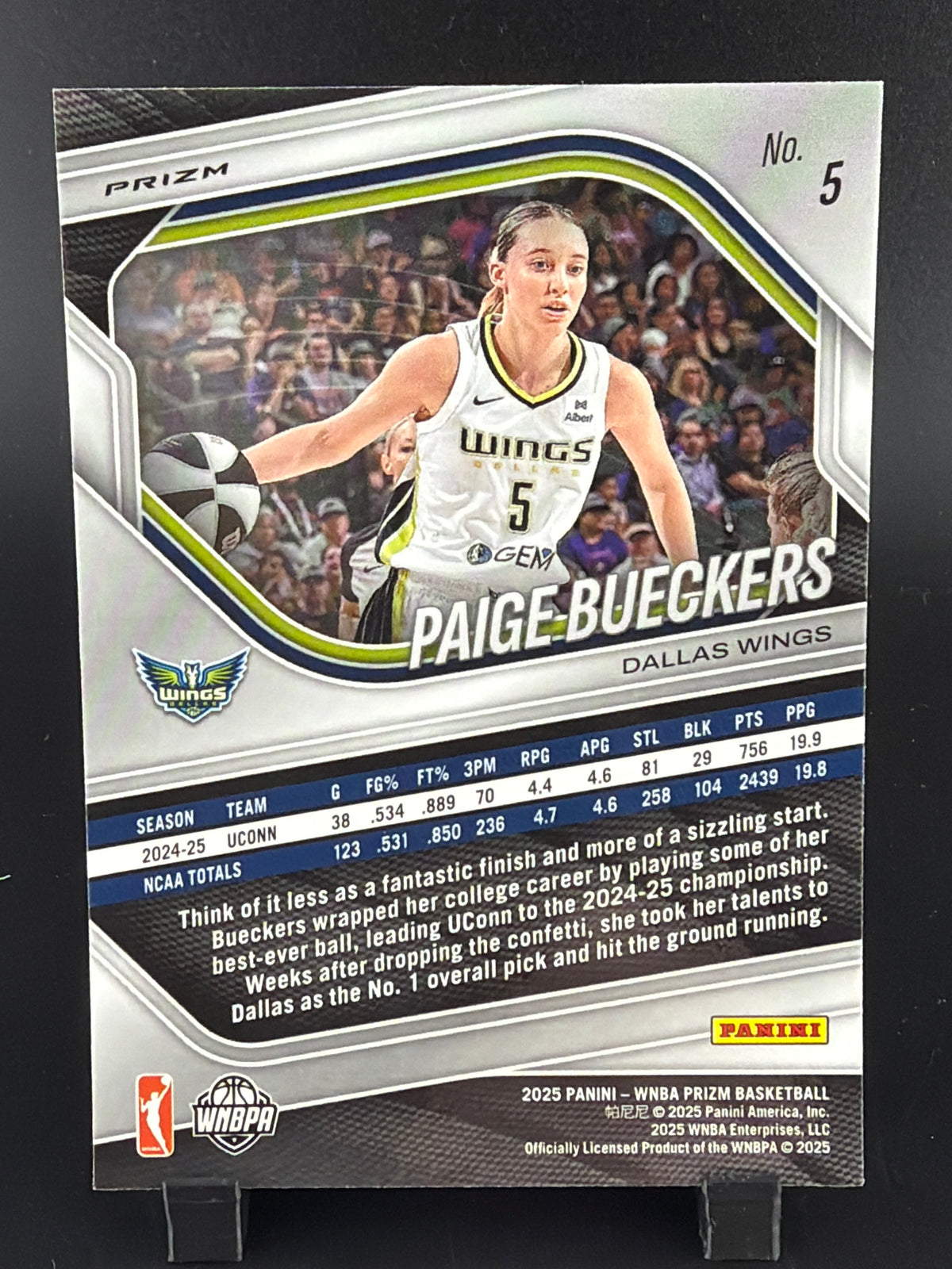2025 Panini Prizm Paige Bueckers #5 Silver RC