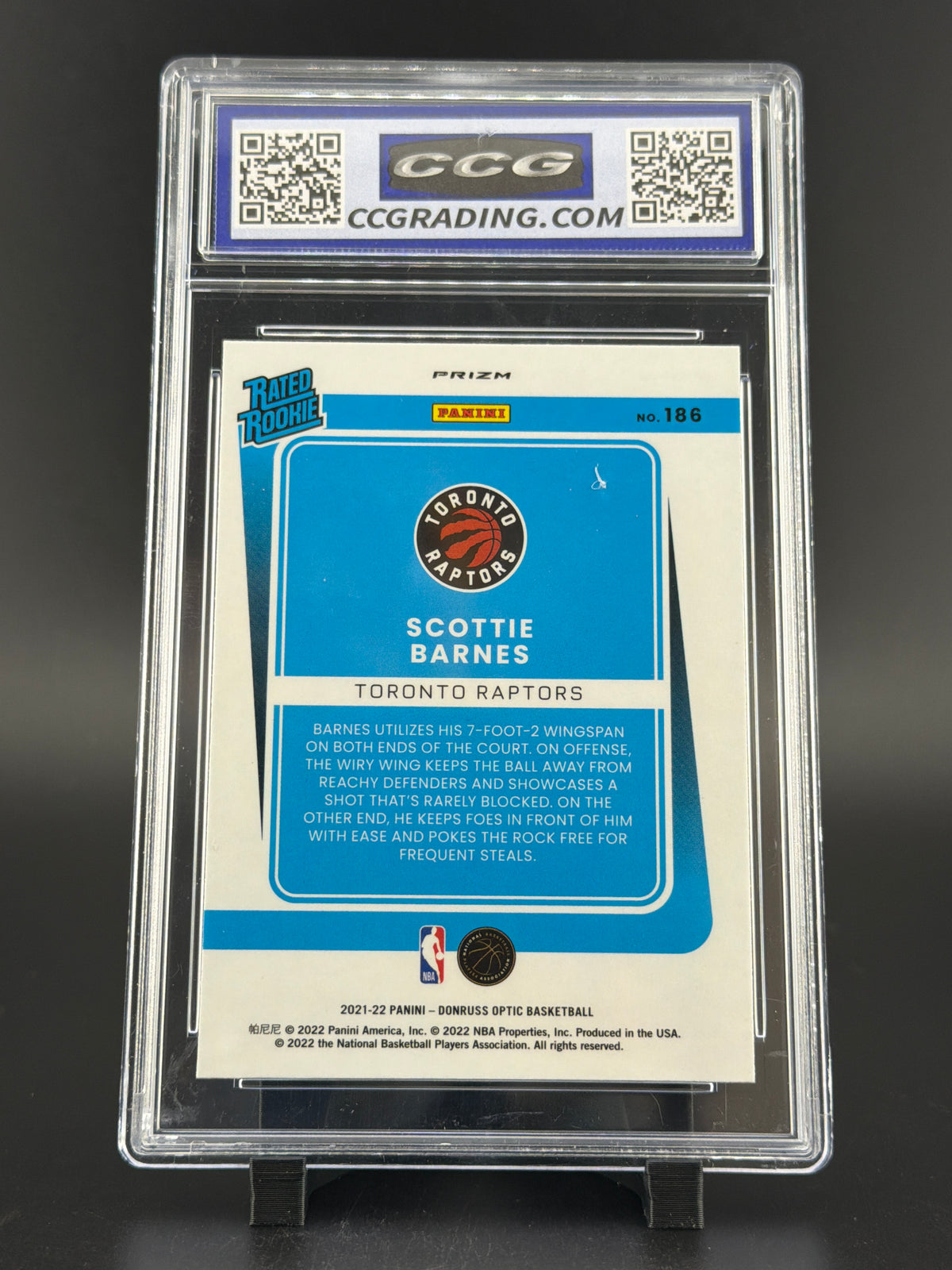 2022 Panini Donruss Optic Scottie Barnes #186 CCG 10