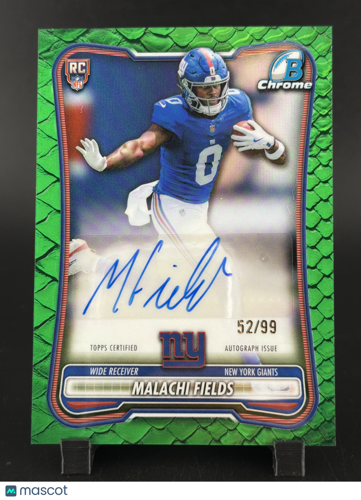 2026 Bowman Chrome Football Malachi Fields #BCRA-MF Green Viper /99 RC