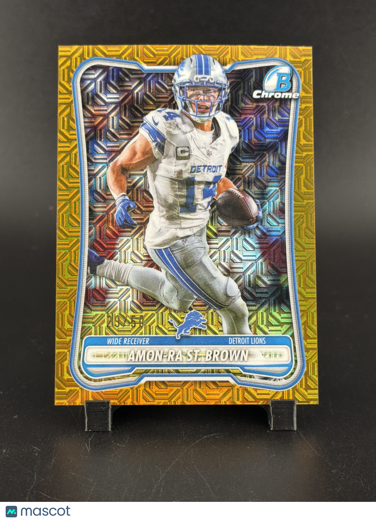 2025 Topps Bowman Chrome Amon-Ra St. Brown #BCV-32 Gold Mojo Refractor