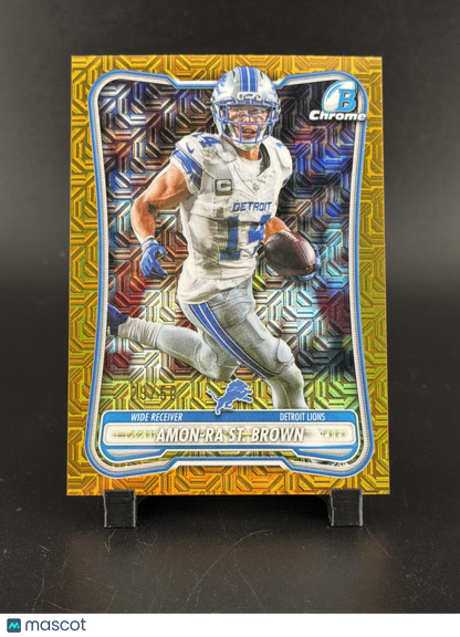 2025 Topps Bowman Chrome Amon-Ra St. Brown #BCV-32 Gold Mojo Refractor