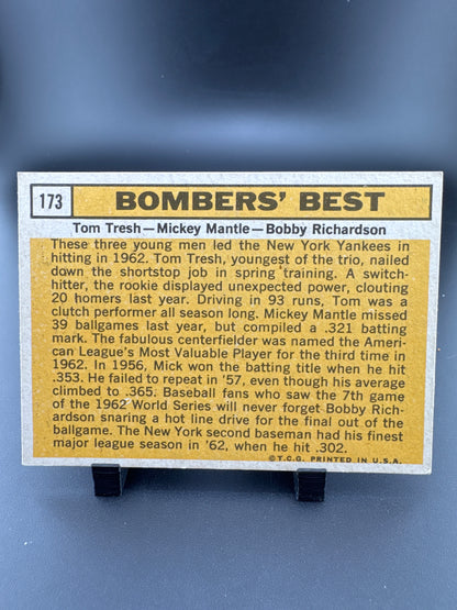 1963 Topps Mickey Mantle Tom Tresh Bobby Richardson #173