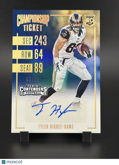 2016 Panini Contenders Tyler Higbee #127 Championship Ticket /99 RC