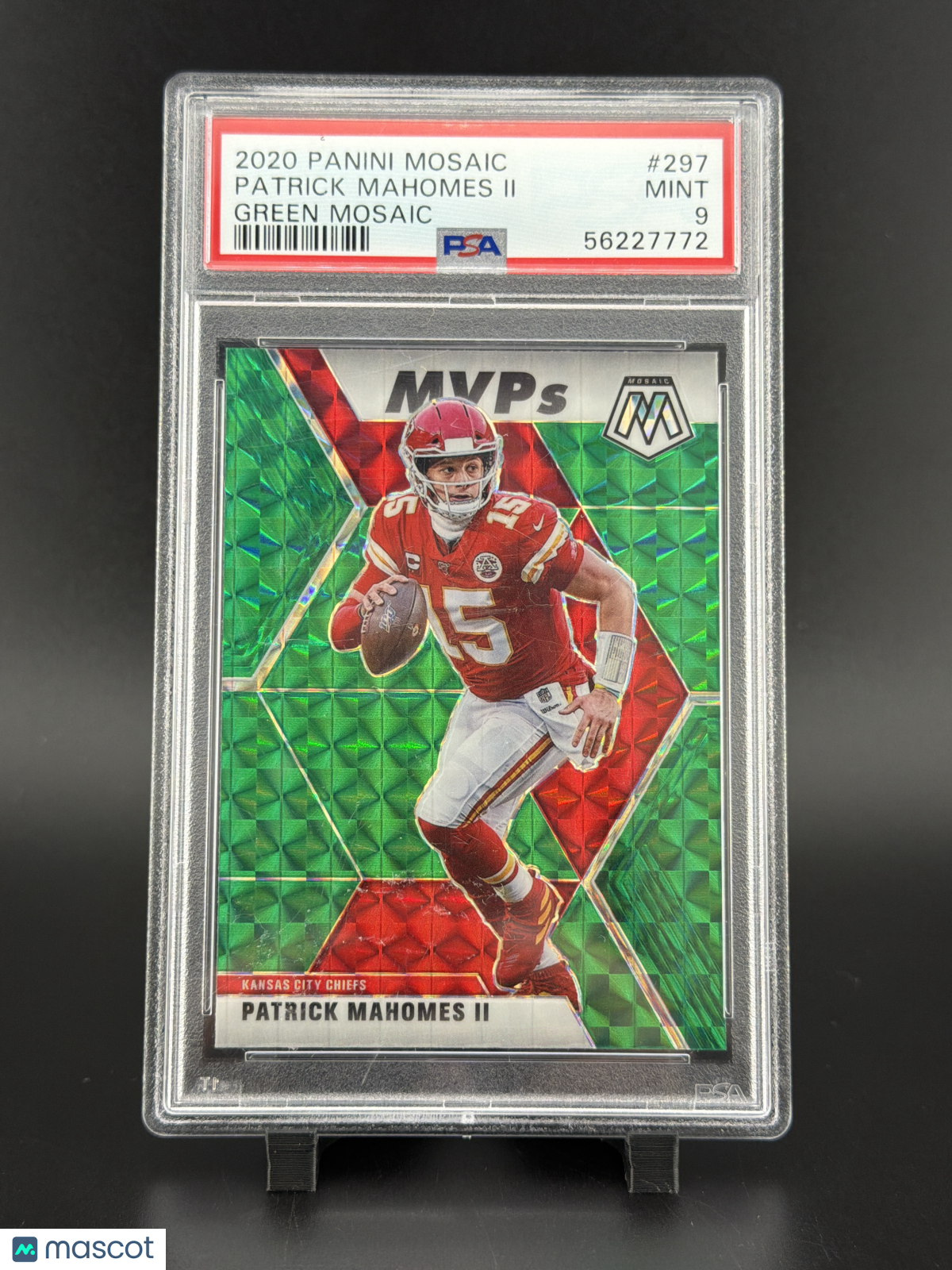 2020 Panini Mosaic Patrick Mahomes II #297 Green PSA 9