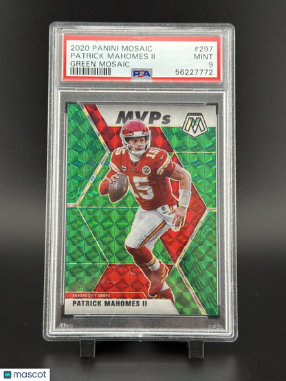 2020 Panini Mosaic Patrick Mahomes II #297 Green PSA 9