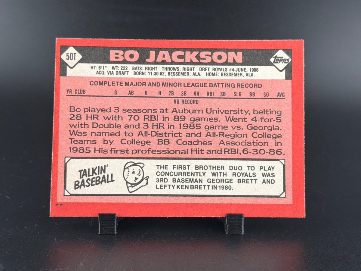 1986 Topps Traded Bo Jackson #50T