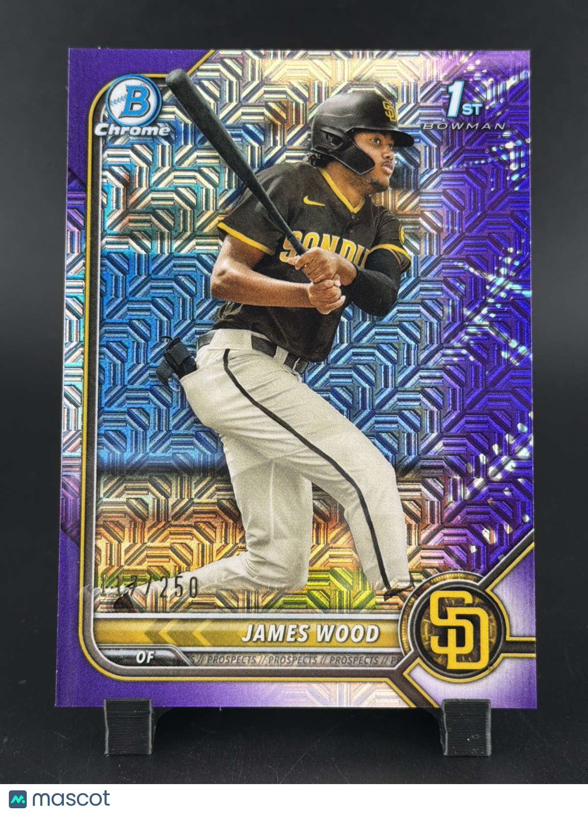 2022 Bowman Chrome James Wood #BCP-108 Purple Mojo Refractor