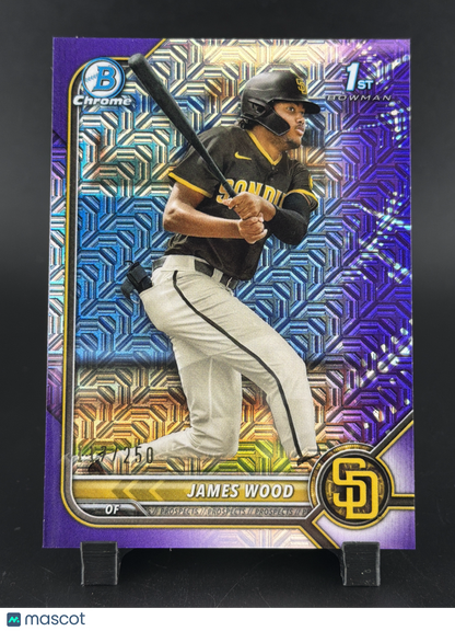 2022 Bowman Chrome James Wood #BCP-108 Purple Mojo Refractor