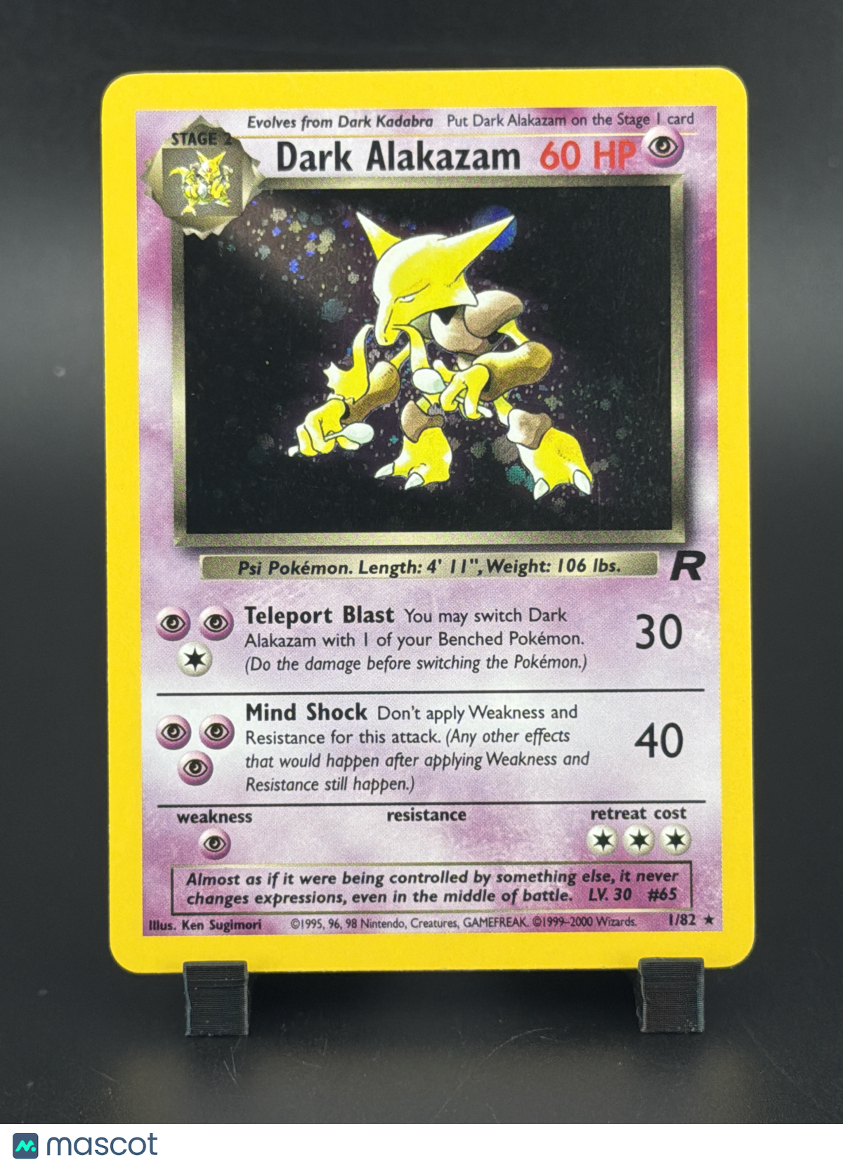2000 Team Rocket Dark Alakazam Holo Rare #1/82