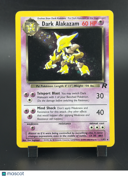 2000 Team Rocket Dark Alakazam Holo Rare #1/82