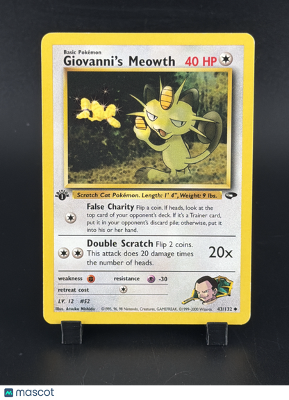 2000 Gym Challenge Giovanni's Meowth Uncommon 1st Edition #43/132