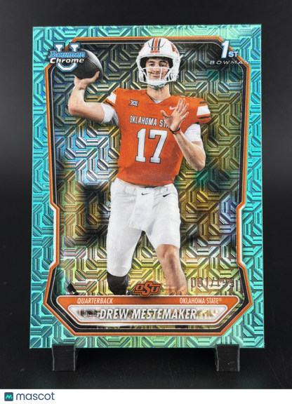 2025 Bowman Chrome University Drew Mestemaker #BCP-198 Green Mojo Refractor